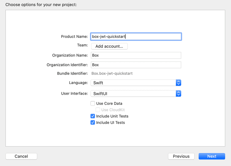 Configure iOS application