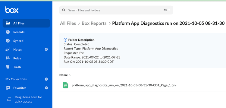 Diagnostics Report