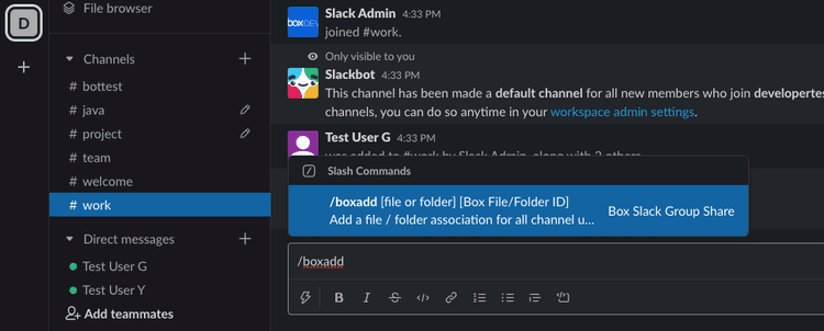 /boxadd command in Slack